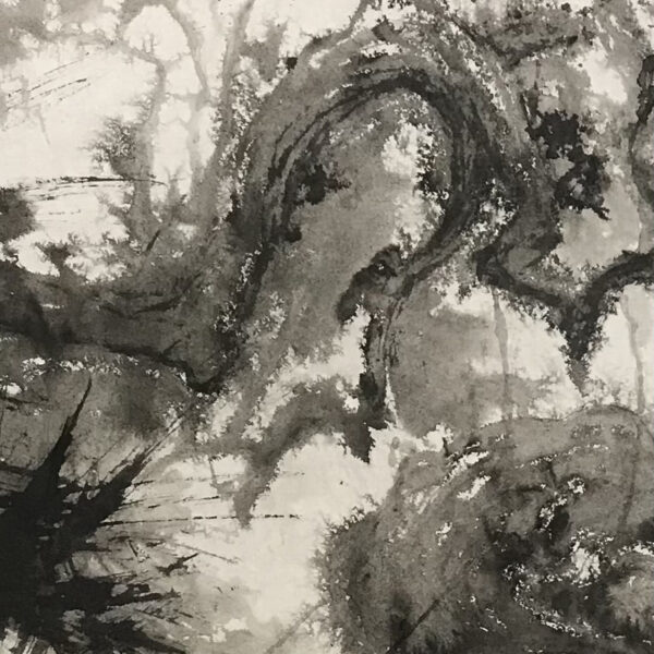 Whispers of Ink: Abstract Dialogues Between Mountain and Mist