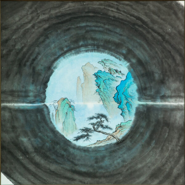 Veil of Perception" | Contemporary Ink Painting with Textural Contrast | Meditative Artwork on Paper by [Yang yang]